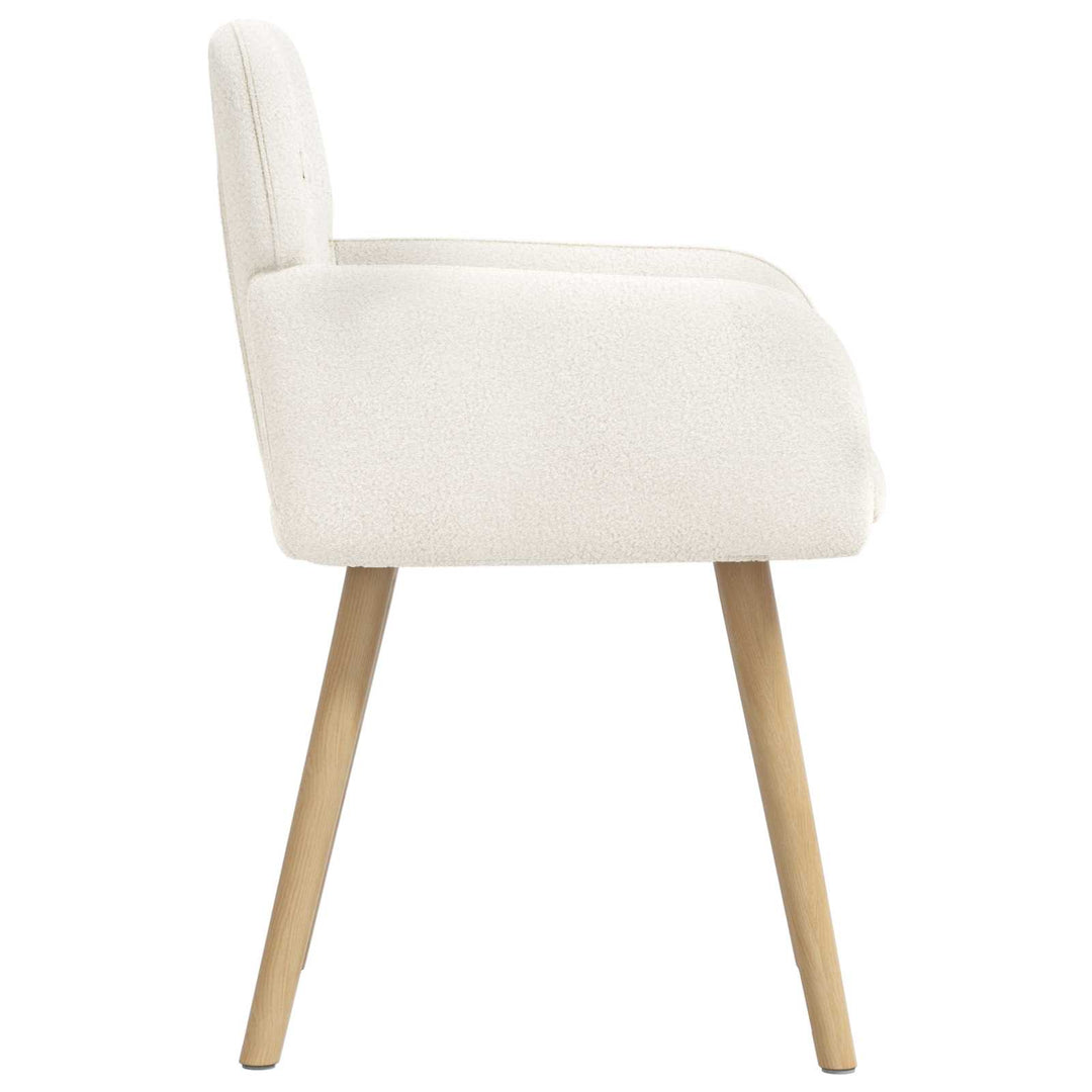Spisestole 2 stk. Bouclé Cremefarvet 59 x 57 x 85 cm