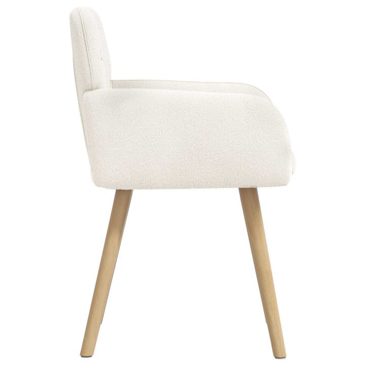 Spisestole 2 stk. Bouclé Cremefarvet 59 x 57 x 85 cm
