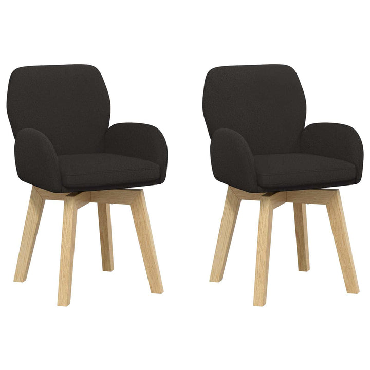 Svingende Spisestole 2 pcs Bouclé Sort 54 x 58 x 87 cm