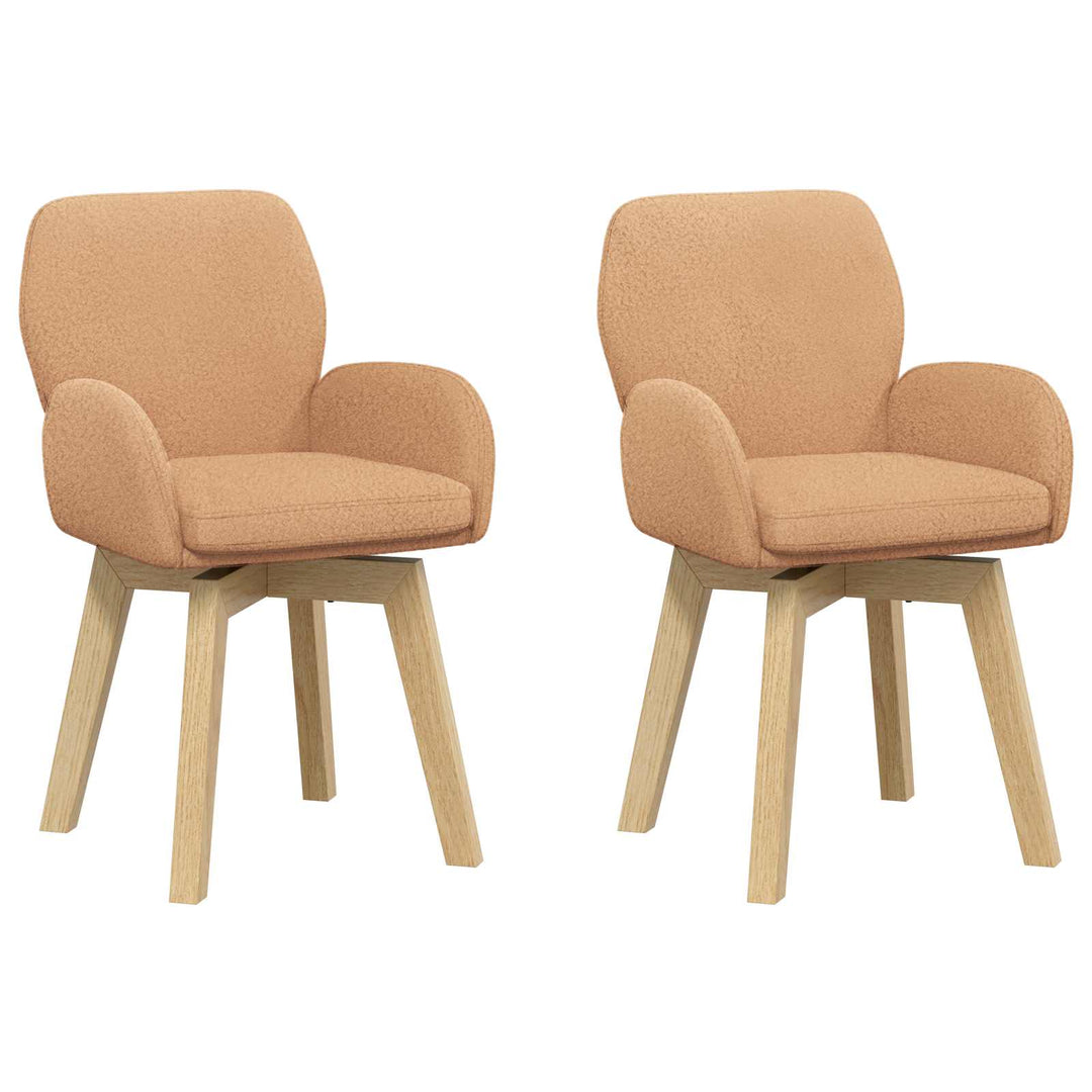 Svingende Spisestole 2 stk. Bouclé Beige 54 x 58 x 87 cm