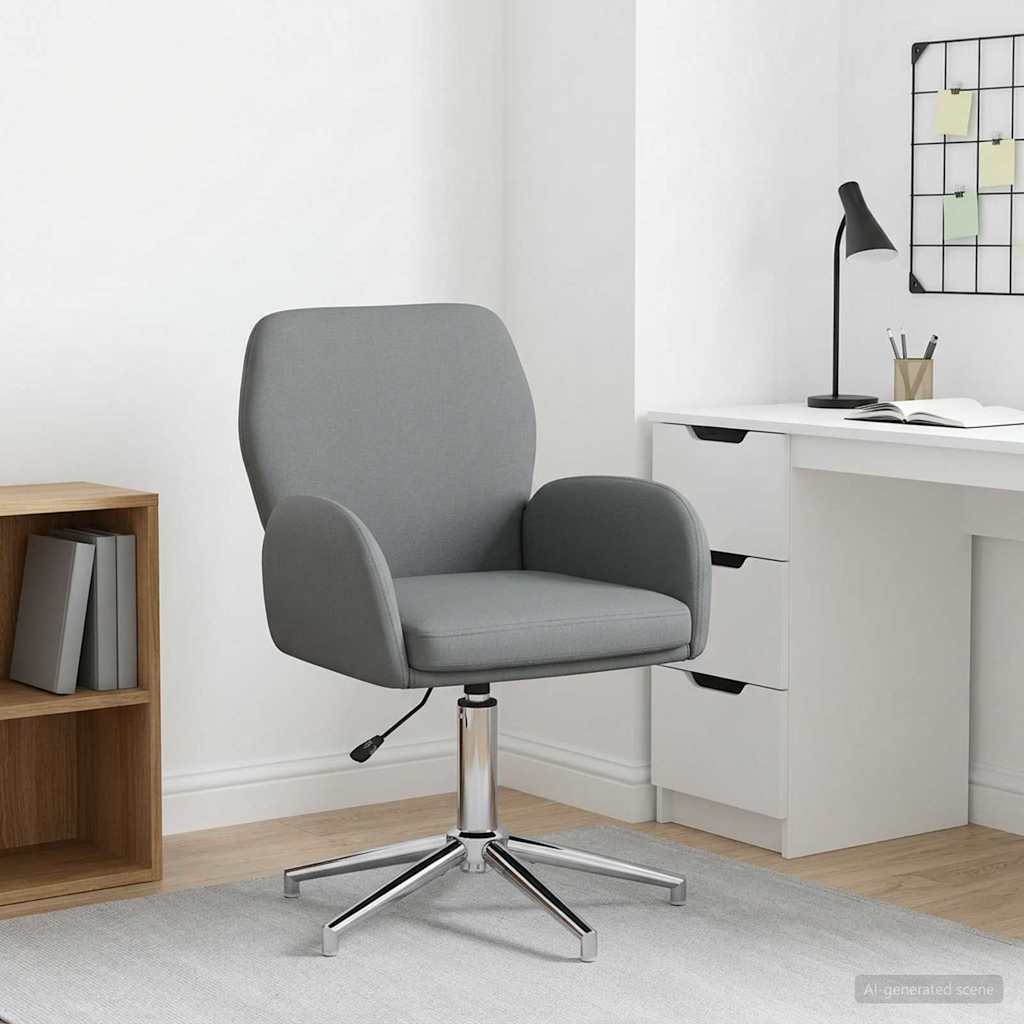 Svingbar skrivebordsstol 54 x 58 x 90 cm Mørkegrå Stof