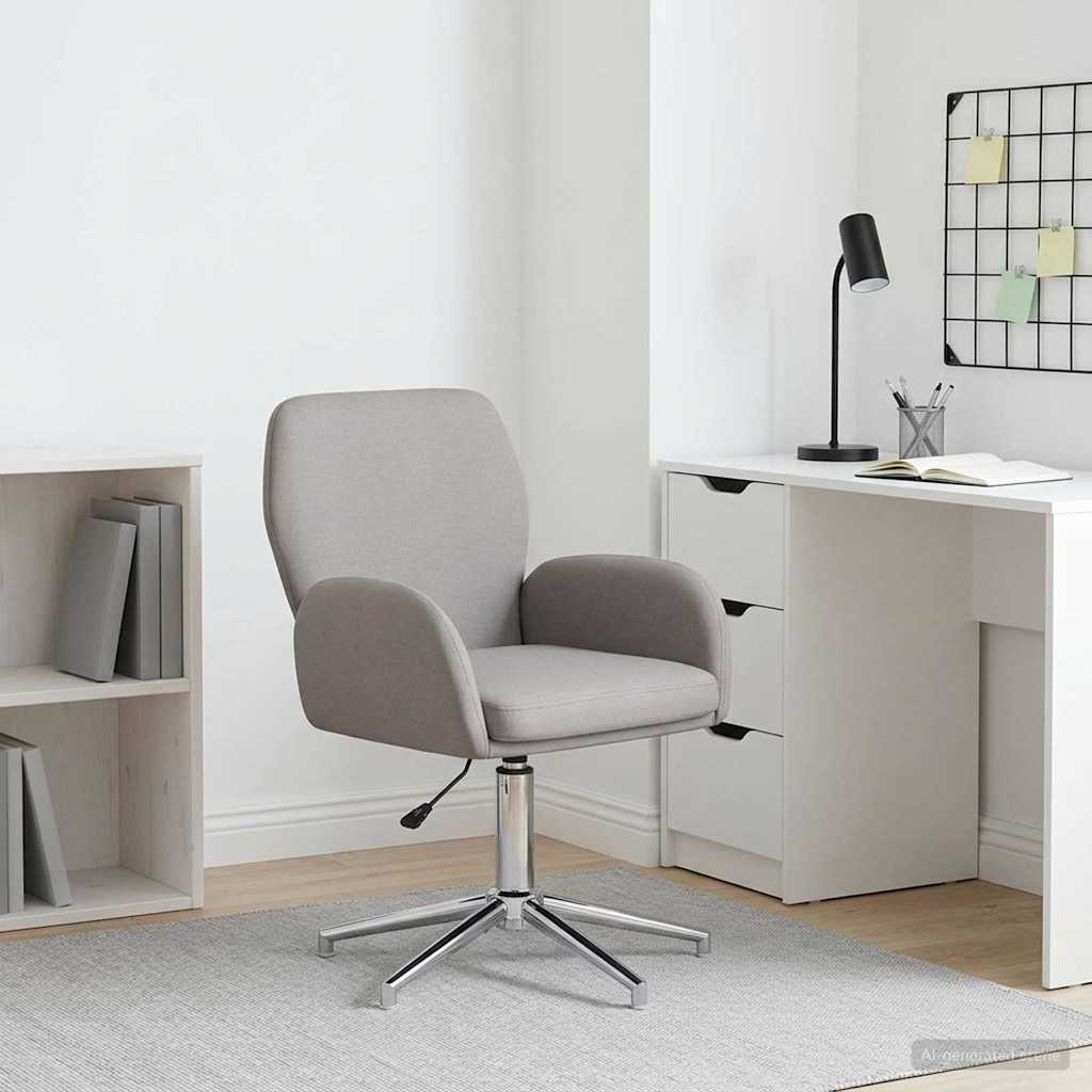 Svingbar skrivebordsstol 54 x 58 x 90 cm Gråbrun Stof