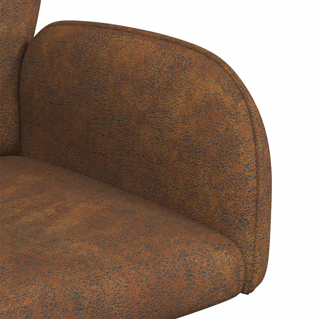 Svingende Spisestole 2 stk. Faux Suede Læder Brun