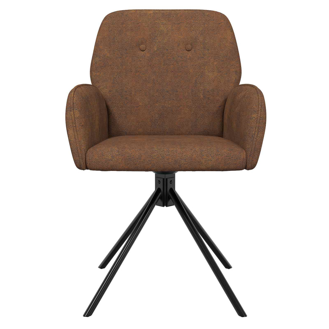 Svingende Spisestole 2 stk. Faux Suede Læder Brun