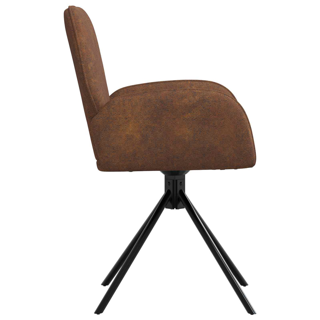 Svingende Spisestole 2 stk. Faux Suede Læder Brun