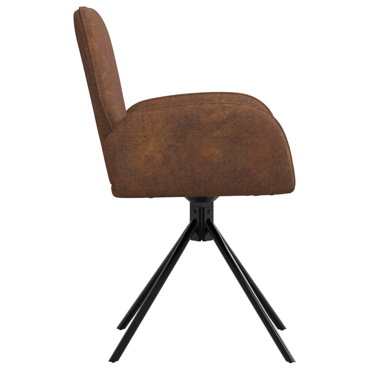 Svingende Spisestole 2 stk. Faux Suede Læder Brun