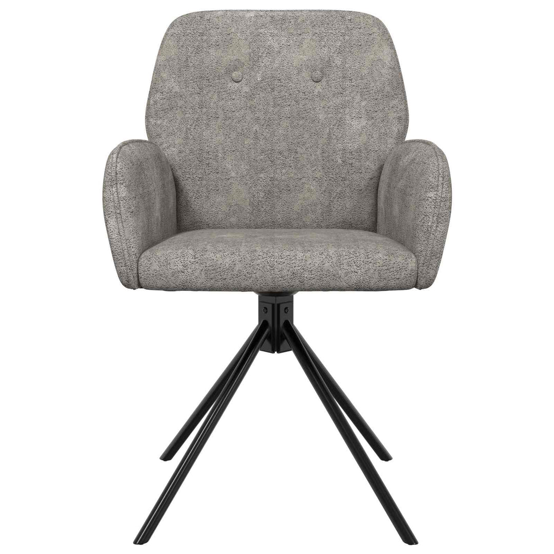 Svingende Spisestole 2 stk. Faux Suede Læder Lysegrå