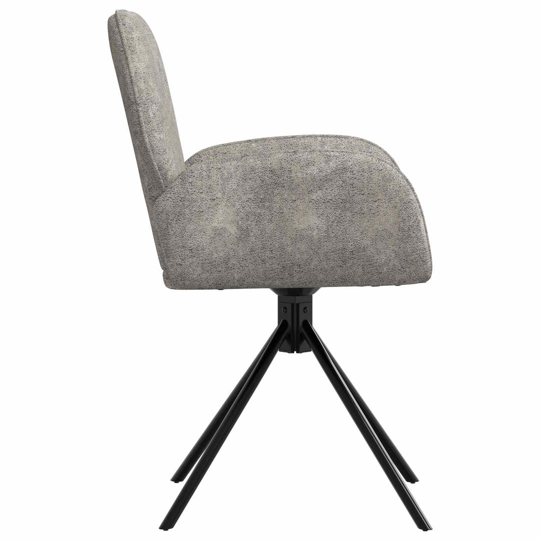 Svingende Spisestole 2 stk. Faux Suede Læder Lysegrå