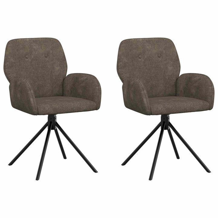 Svingende Spisestole 2 stk. Faux Suede Læder Mørkegrå