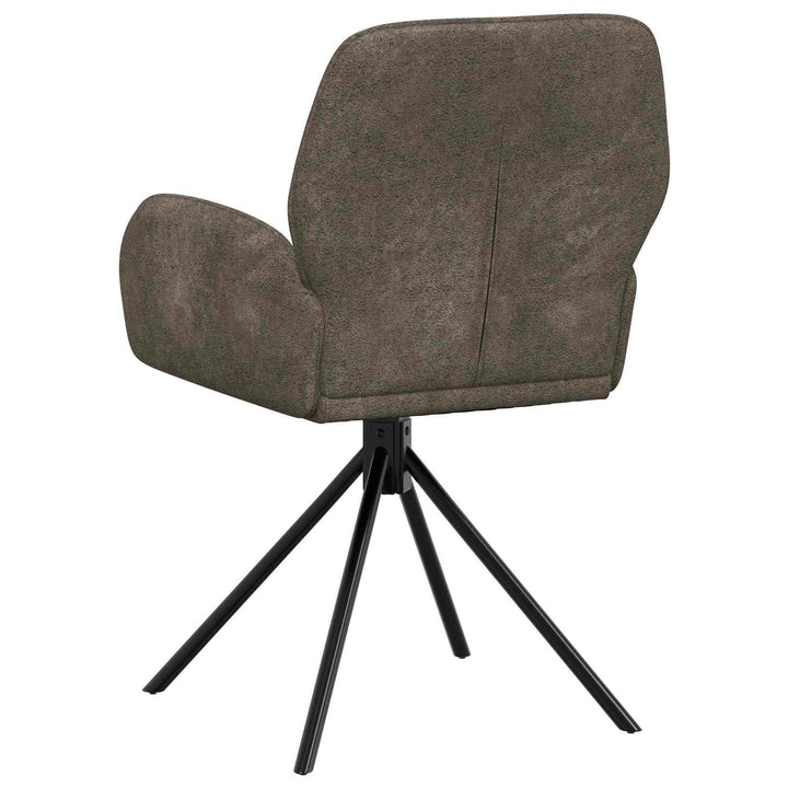 Svingende Spisestole 2 stk. Faux Suede Læder Mørkegrå