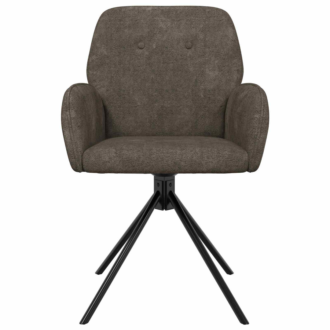 Svingende Spisestole 2 stk. Faux Suede Læder Mørkegrå