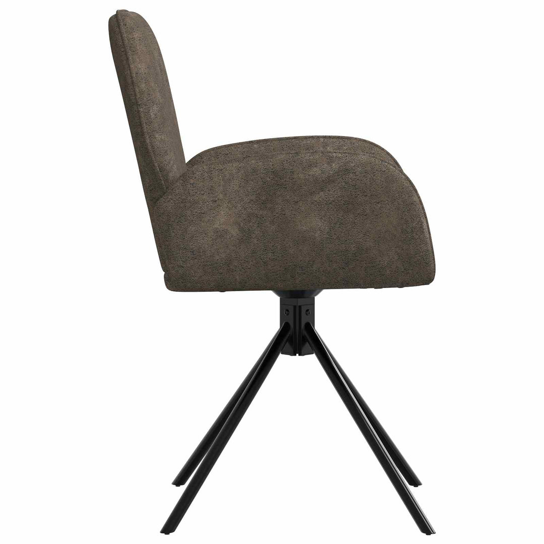 Svingende Spisestole 2 stk. Faux Suede Læder Mørkegrå