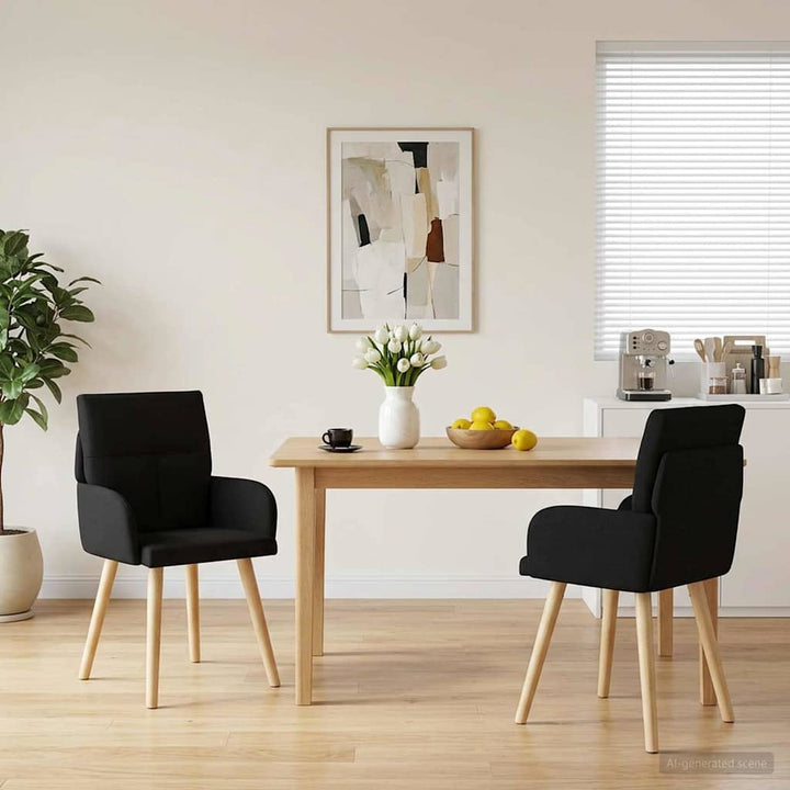 Spisestole 2 pcs Stof Sort 60 x 56 x 96 cm