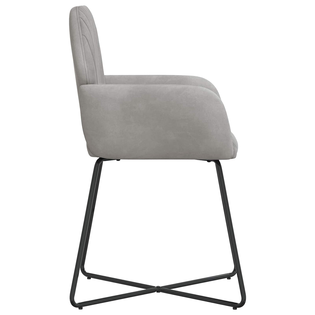 Spisestole 2 stk. Fløjl Lysegrå 55 x 50 x 84 cm