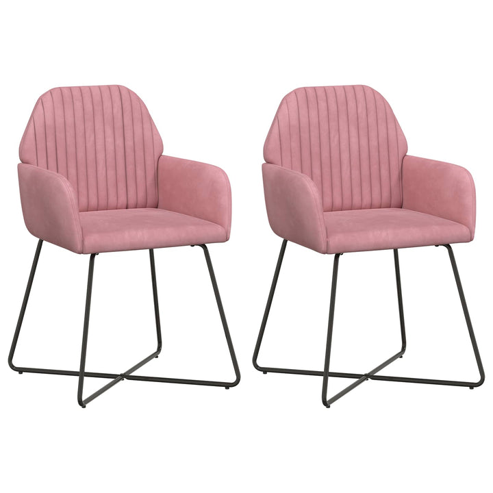 Spisestole 2 pcs Fløjl Lyserød 55 x 50 x 84 cm
