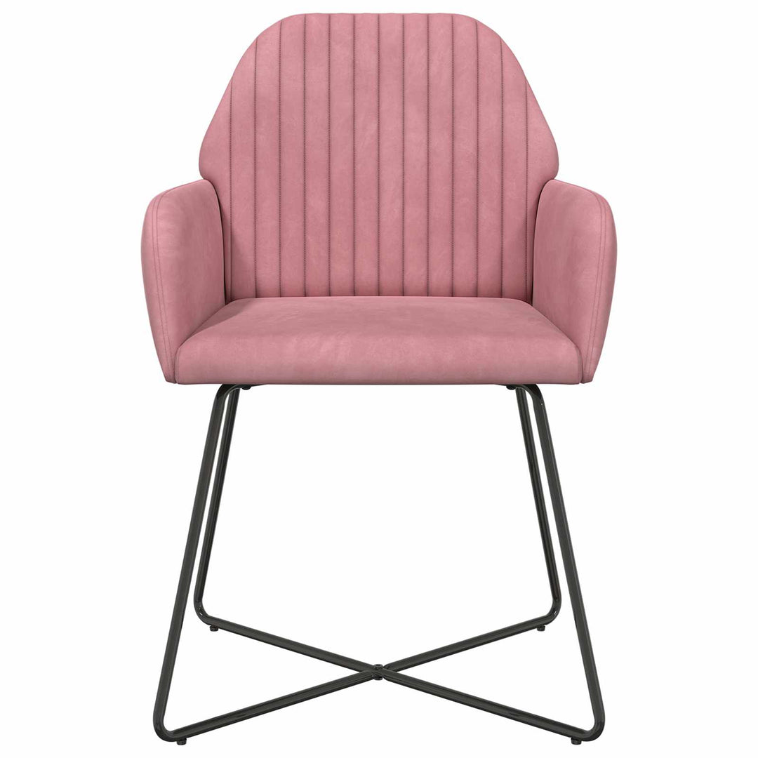 Spisestole 2 pcs Fløjl Lyserød 55 x 50 x 84 cm