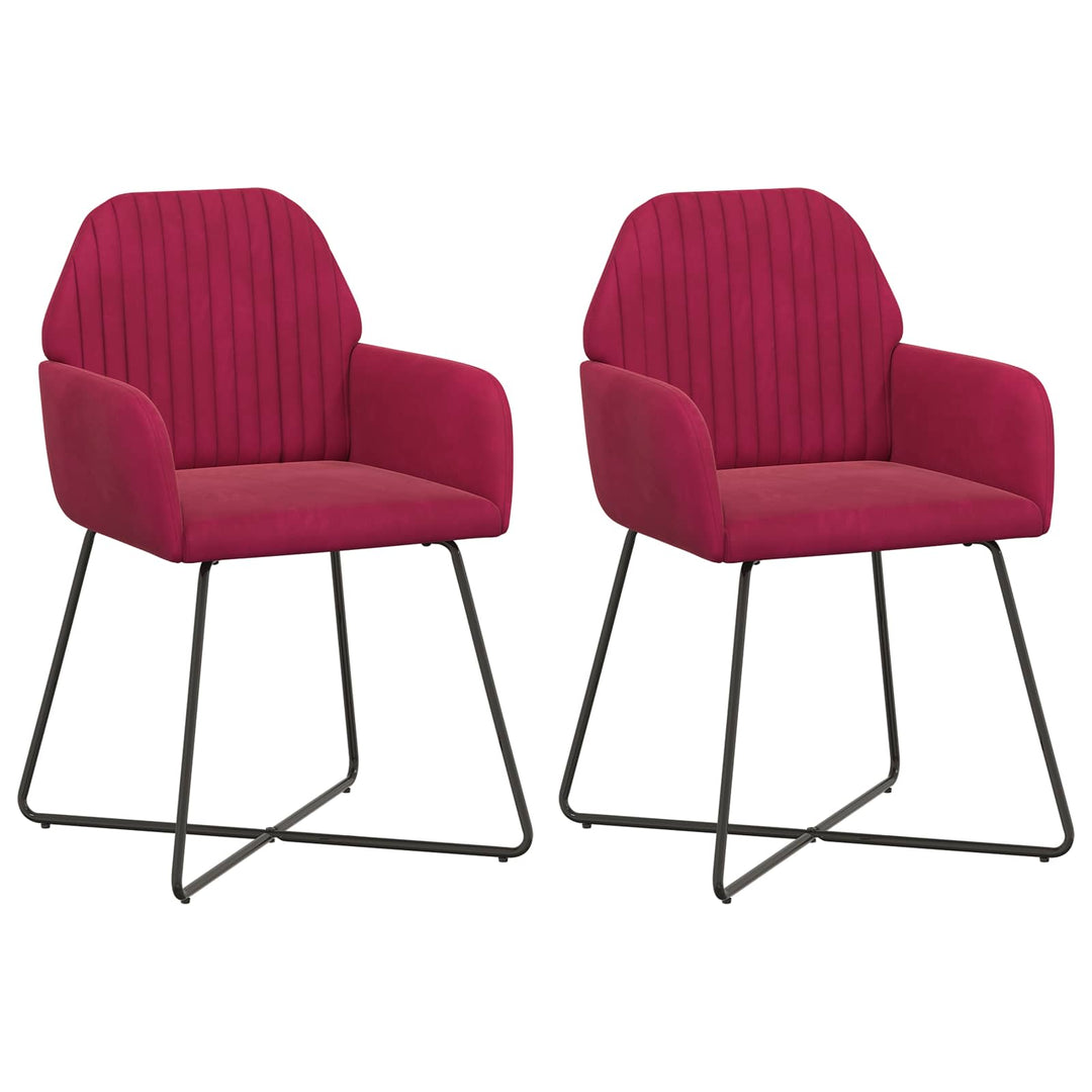 Spisestole 2 pcs Fløjl Vinrød 55 x 50 x 84 cm