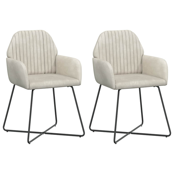 Spisestole 2 pcs Fløjl Cremefarvet 55 x 50 x 84 cm