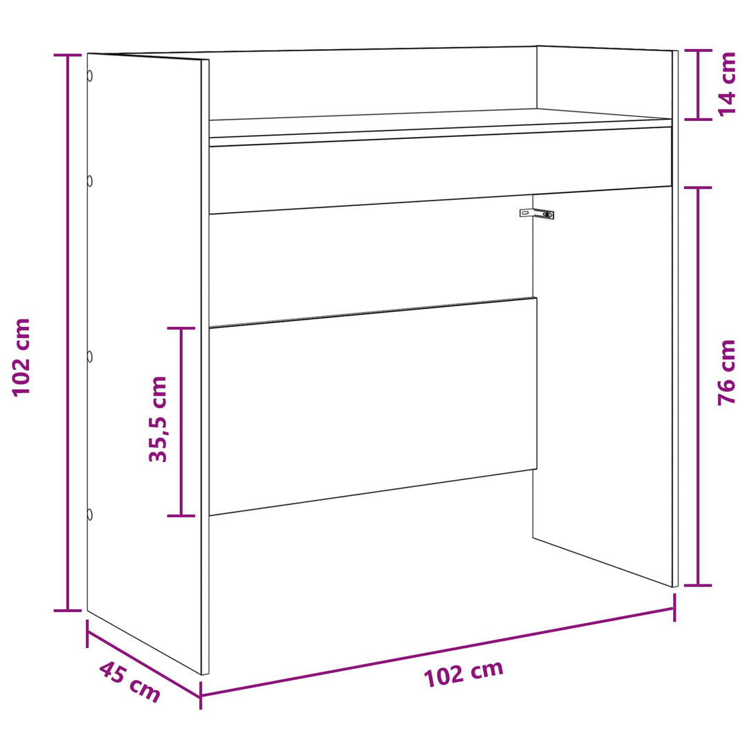 DJ Bord Sonoma-eg 102 x 45 x 102 cm Konstrueret træ