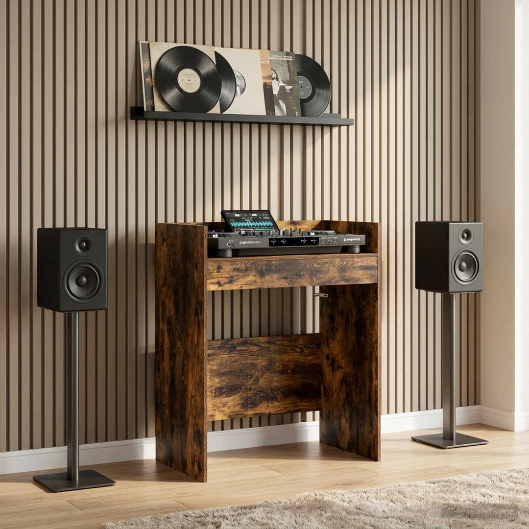 DJ Bord Røget eg 102 x 45 x 102 cm Konstrueret træ