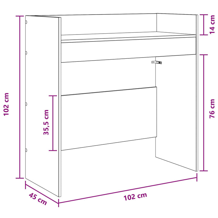DJ Bord Gammelt træ 102 x 45 x 102 cm Konstrueret træ