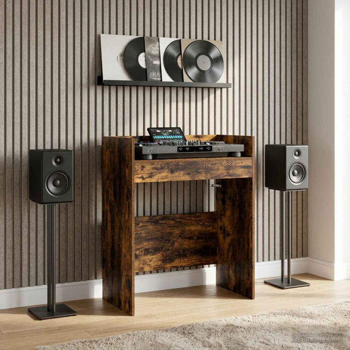 DJ Bord Røget eg 82 x 45 x 102 cm Konstrueret træ