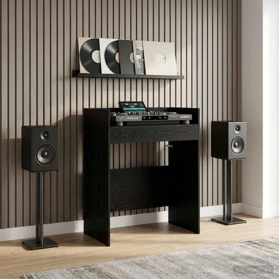 DJ Bord Sort eg 62 x 45 x 102 cm Konstrueret træ