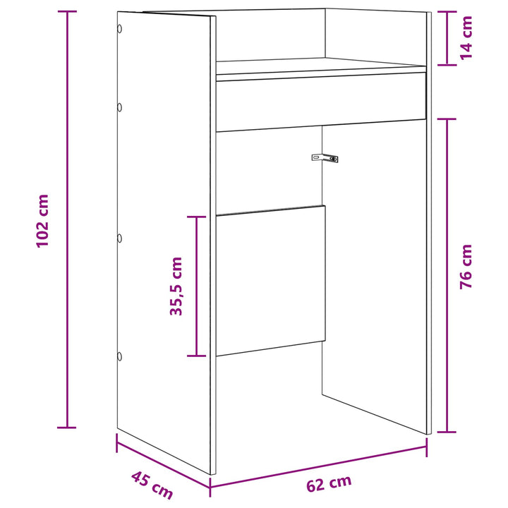 DJ Bord Røget eg 62 x 45 x 102 cm Konstrueret træ
