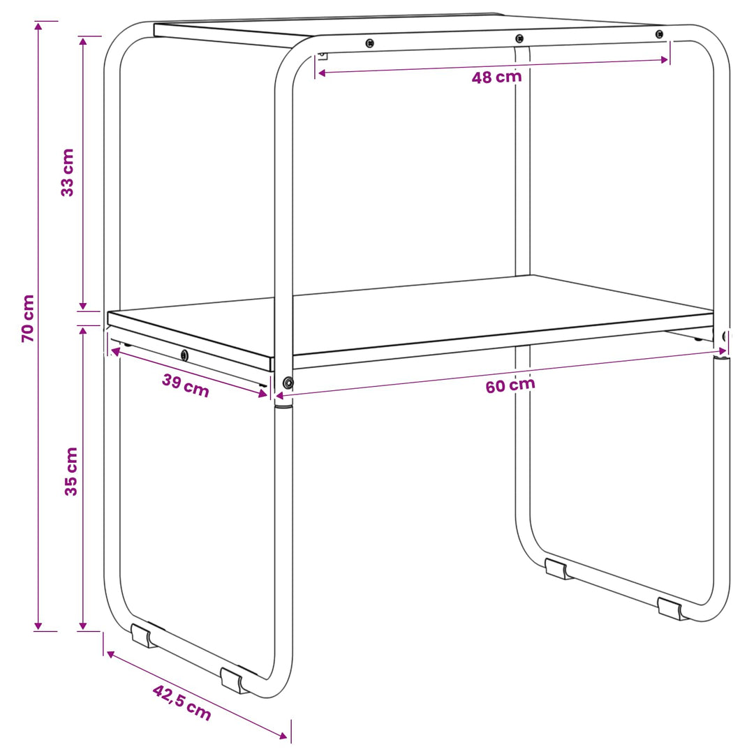 Konsolbord Artisan-eg 60 x 42,5 x 70 cm Konstrueret træ