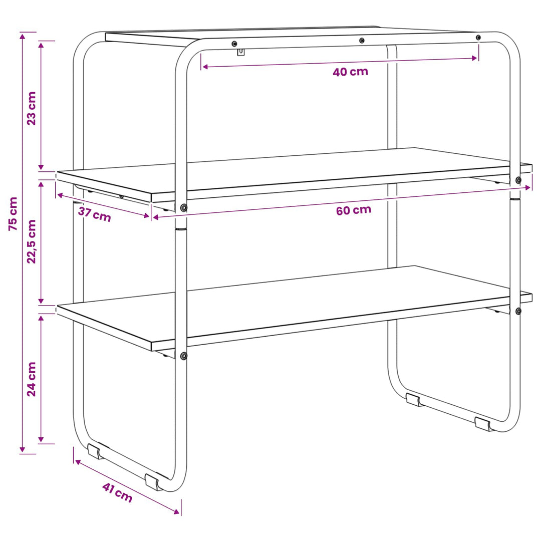 Konsolbord Røget eg 60 x 41 x 75 cm Konstrueret træ