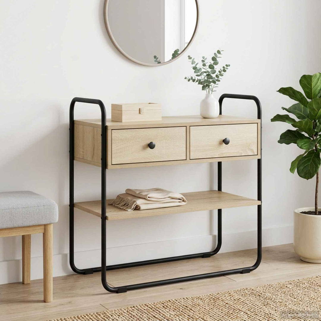 Konsolbord Sonoma-eg 80 x 40 x 75 cm Konstrueret træ