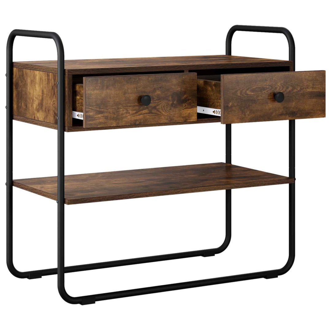 Konsolbord Røget eg 80 x 40 x 75 cm Konstrueret træ