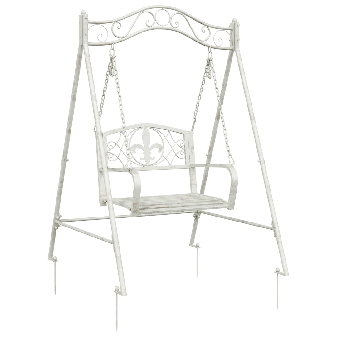Gyng Bænk Stål 113 x 121,5 x 168 cm Antik hvid