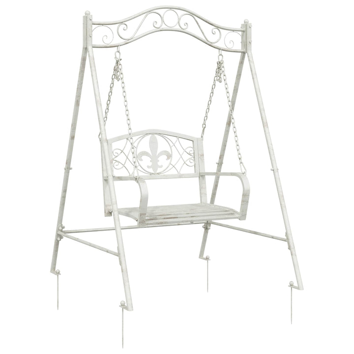 Gyng Bænk Stål 113 x 121,5 x 168 cm Antik hvid