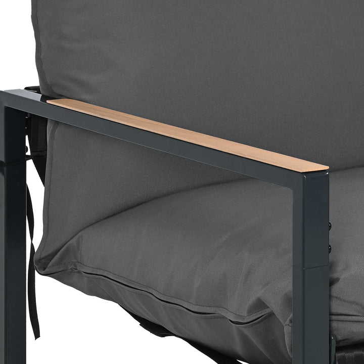 Havesofa Sæt Sort og Anthracit Stål
