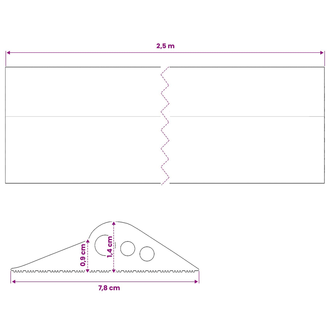 Garage Gulvforsegling Sort 78 x 14 mm 2,5 m EPDM gummi