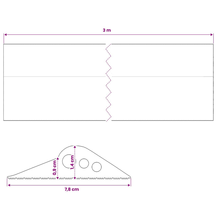 Garage Gulvforsegling Sort 78 x 14 mm 3 m EPDM gummi