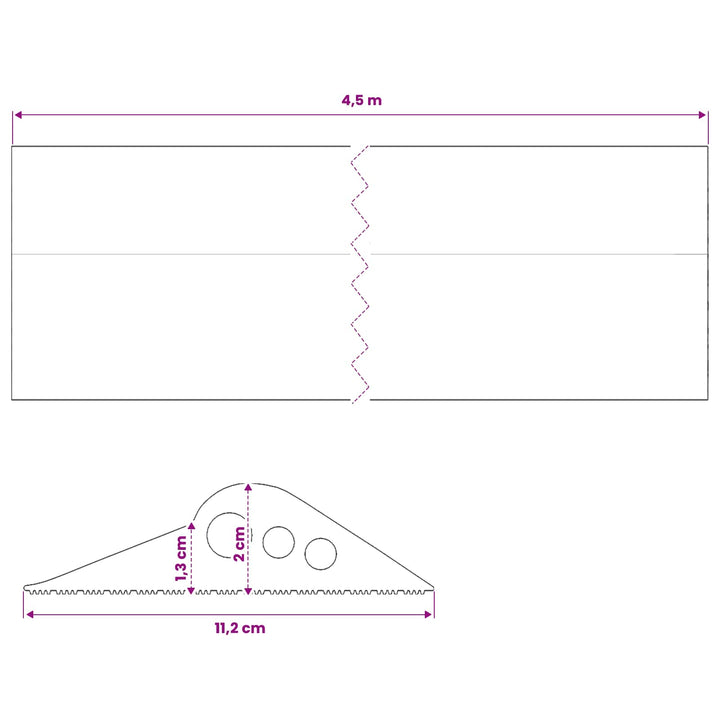 Garage Gulvforsegling Sort 112 x 20 mm 4,5 m EPDM gummi