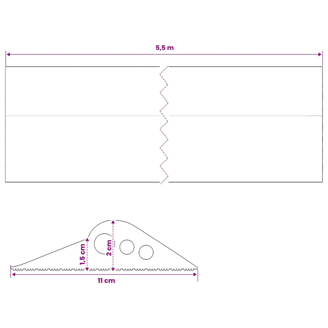 Garage Gulvforsegling Sort 112 x 20 mm 5,5 m EPDM gummi