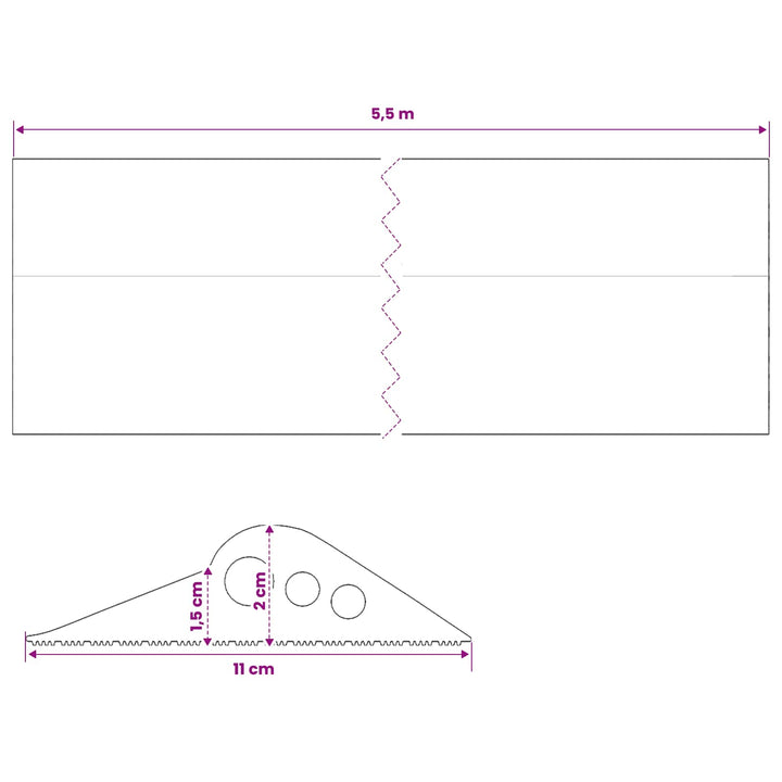 Garage Gulvforsegling Sort 112 x 20 mm 5,5 m EPDM gummi