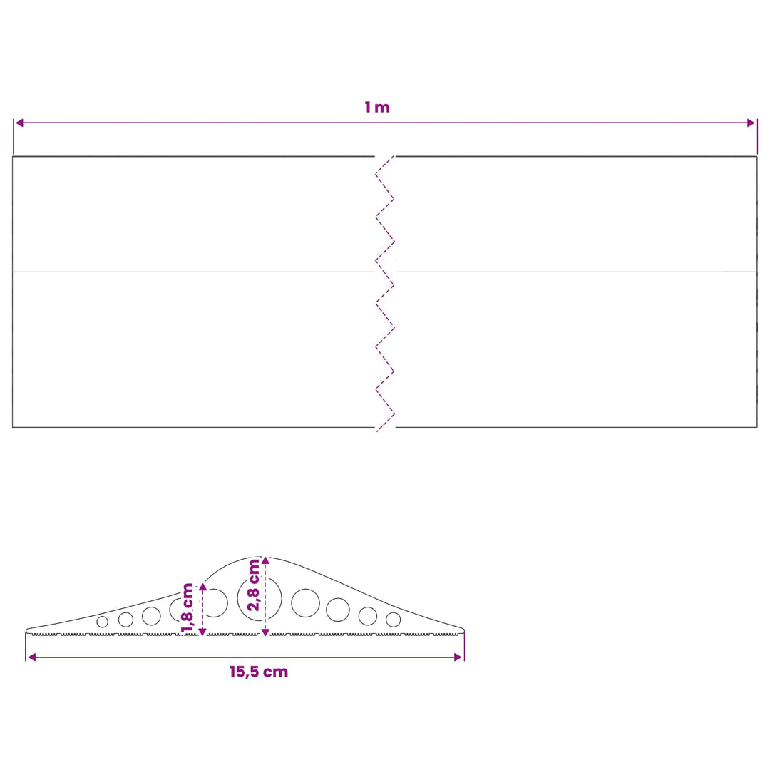 Garage Gulvforsegling Sort 155 x 28 mm 1 m EPDM gummi