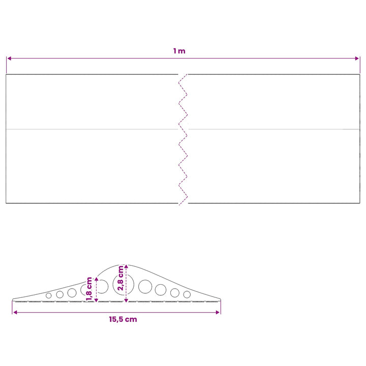 Garage Gulvforsegling Sort 155 x 28 mm 1 m EPDM gummi