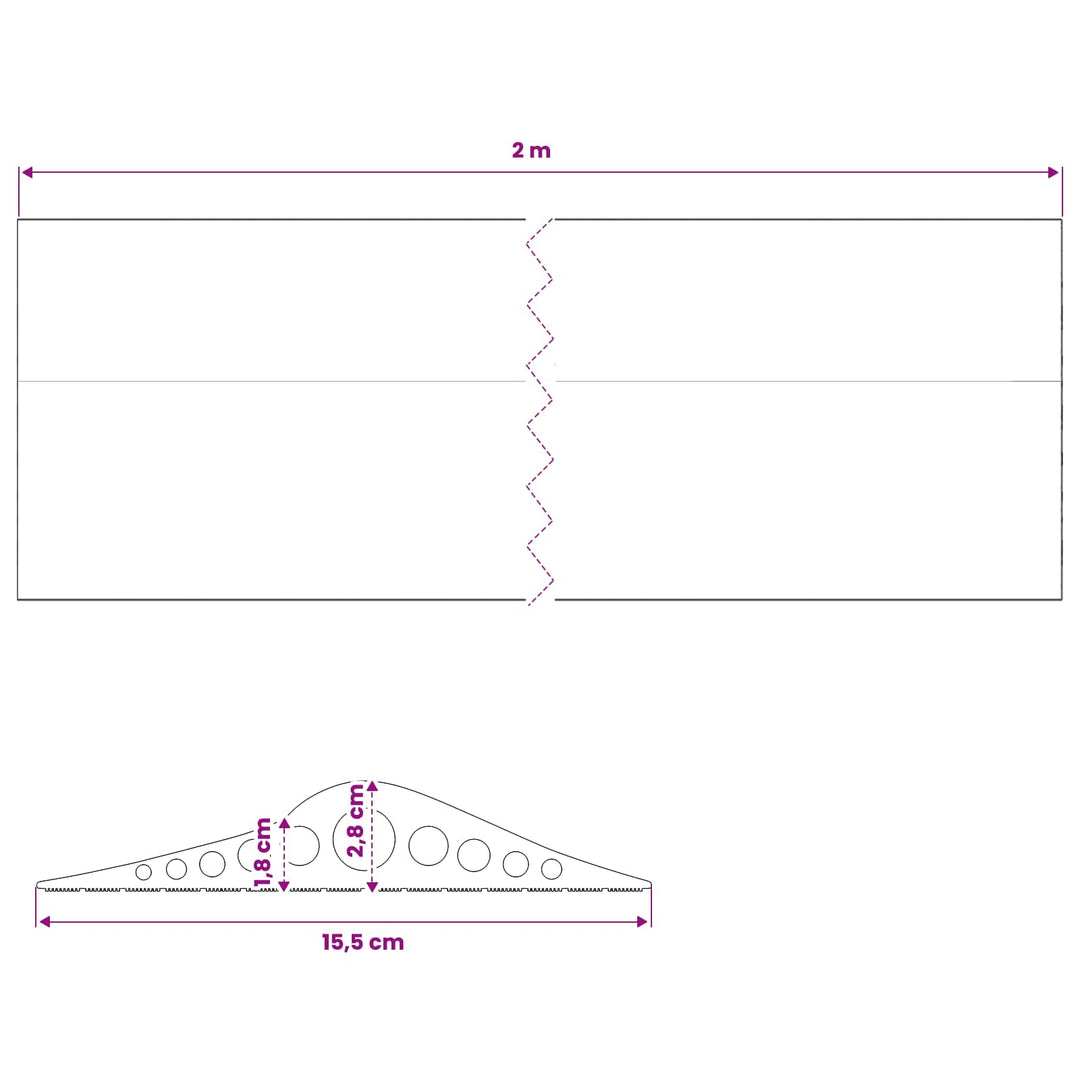Garage Gulvforsegling Sort 155 x 28 mm 2 m EPDM gummi