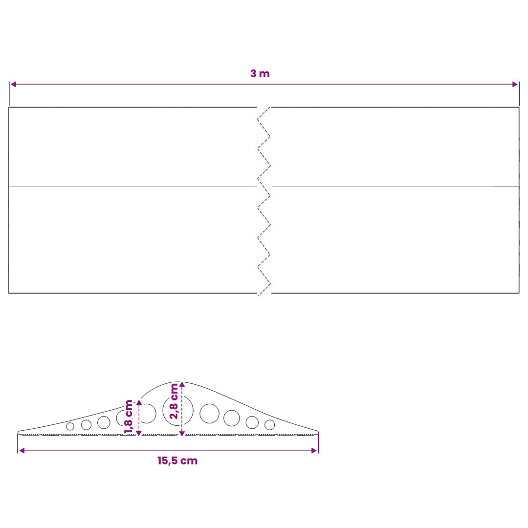 Garage Gulvforsegling Sort 155 x 28 mm 3 m EPDM gummi