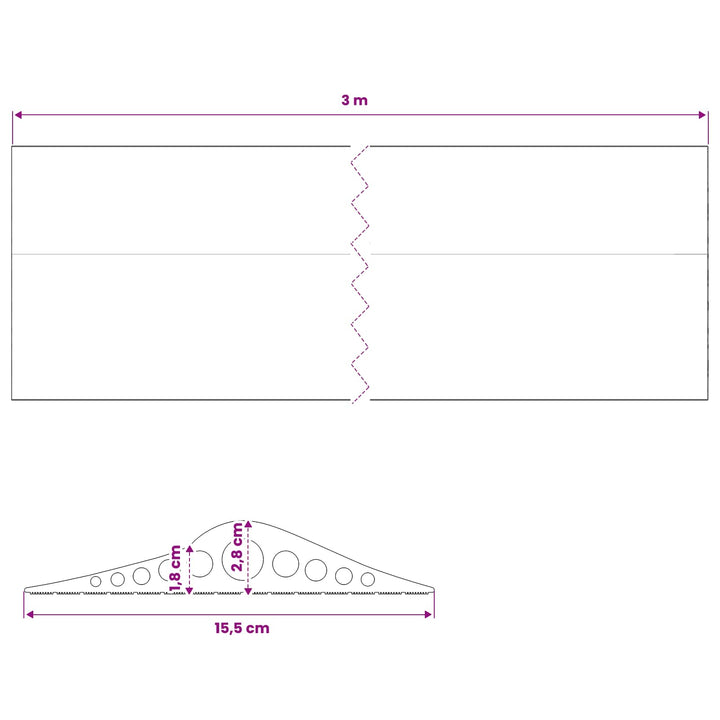Garage Gulvforsegling Sort 155 x 28 mm 3 m EPDM gummi