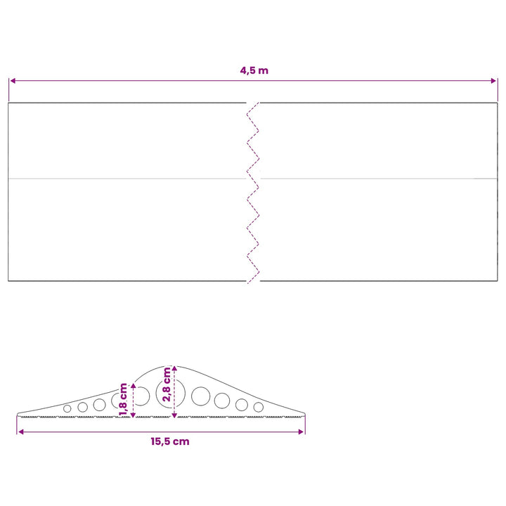 Garage Gulvforsegling Sort 155 x 28 mm 4,5 m EPDM gummi