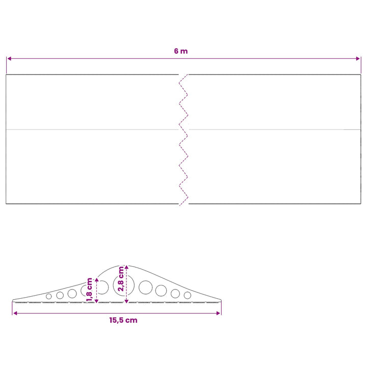 Garage Gulvforsegling Sort 155 x 28 mm 6 m EPDM gummi