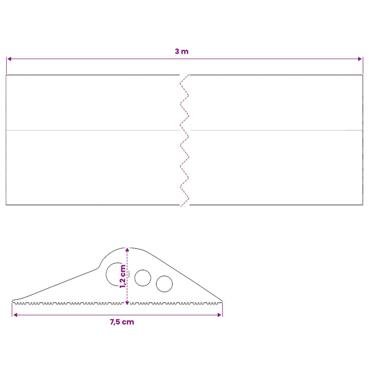 Garage Gulvforsegling Sort 75 x 12 mm 3 m EPDM gummi