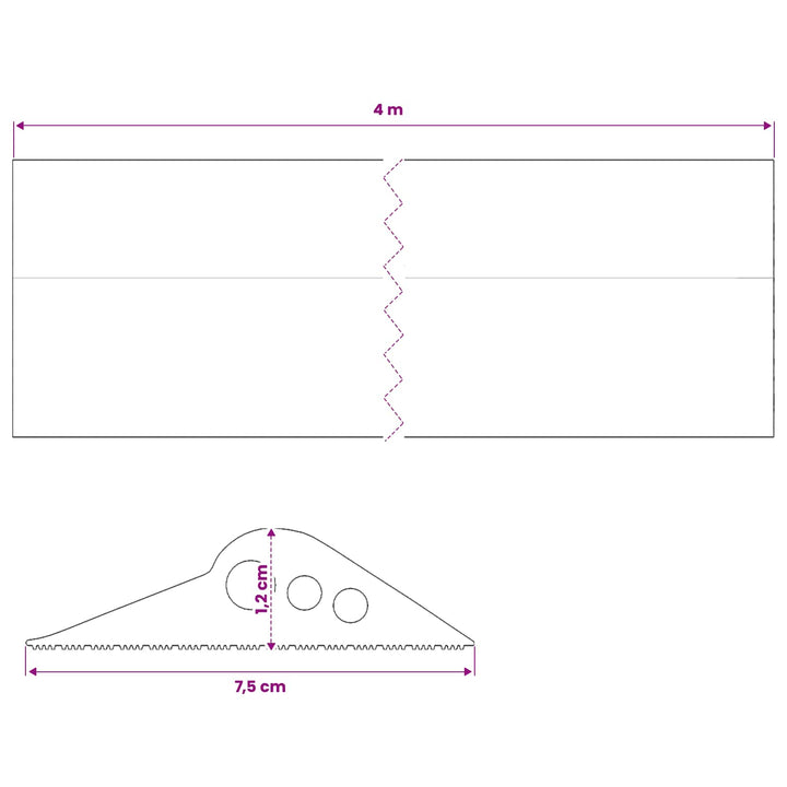 Garage Gulvforsegling Sort 75 x 12 mm 4 m EPDM gummi