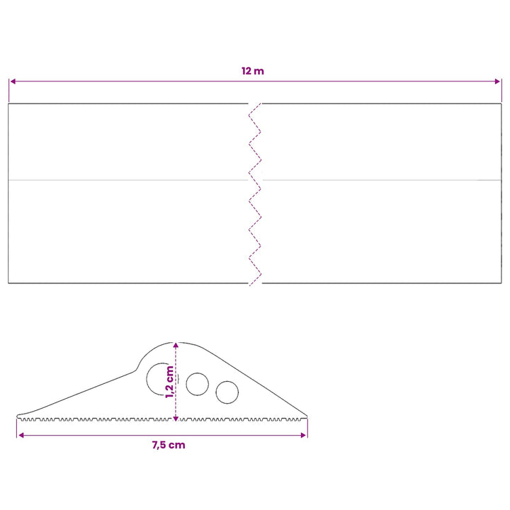 Garage Gulvforsegling Sort 75 x 12 mm 12 m EPDM gummi